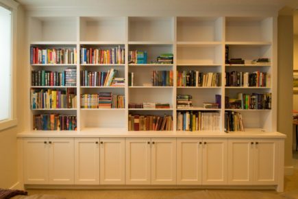 Painted Bookcase with Remote Controlled LED Lighting