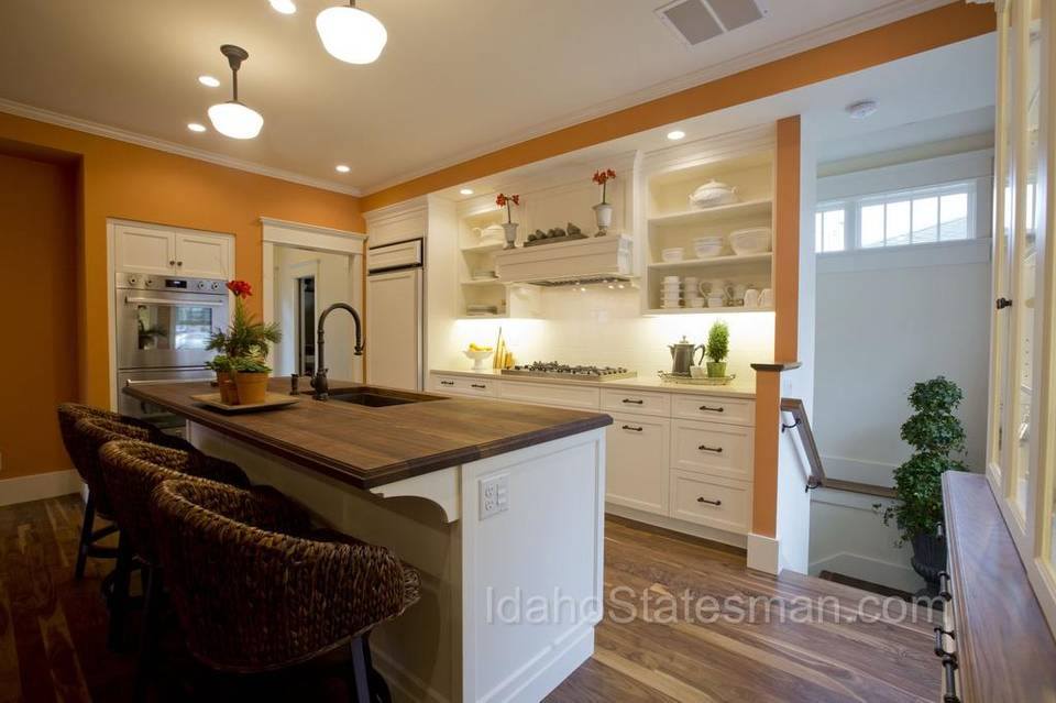 orange custom kitchen - Sweetwood Custom Cabinets